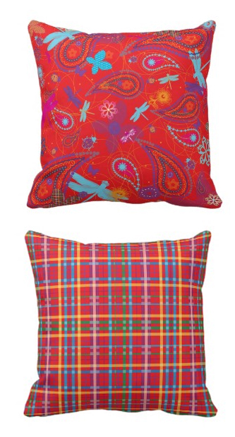 Summer Picnic Retro Red Pillow DesignPillow 